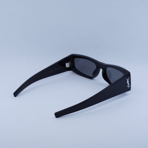 ?️ New Saint Laurent SLM140/F 002 Sunglasses - Shiny Black Frame, Grey Lenses
